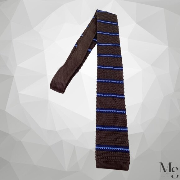 UNIWORTH Horizontal Striped Knit Polyester Tie W: 2.5" EX COND - Picture 6 of 6